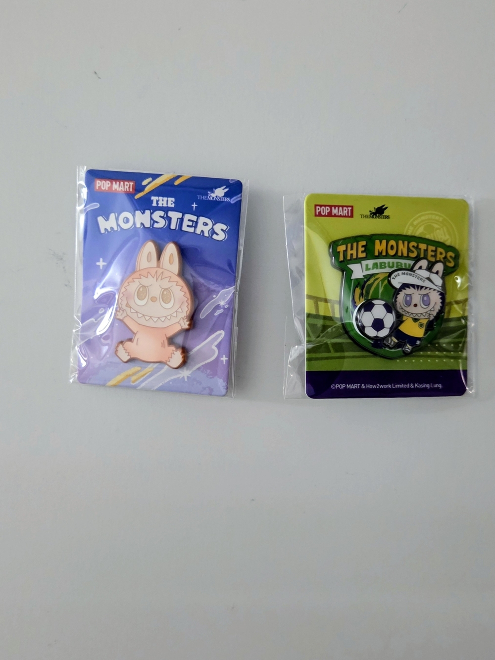 POP MART The Monsters Labubu Enamel Pin Set, 2-Pack Pinback Buttons (Packaged)